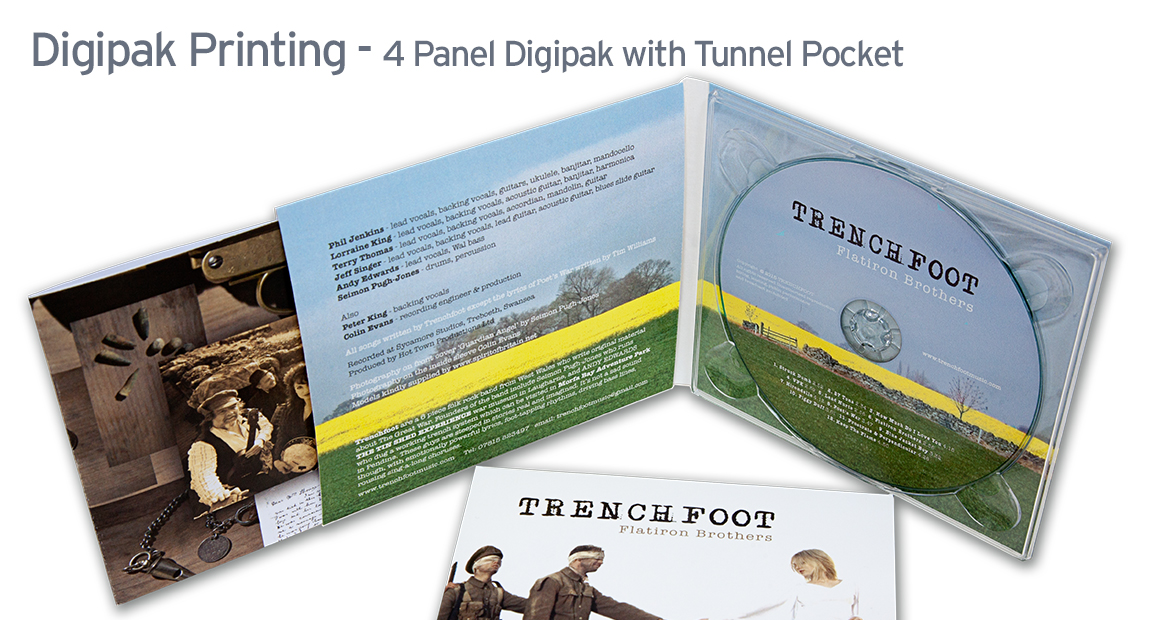 4 Panel CD Digipak With Tunnel  Pocket Available From 50 Units