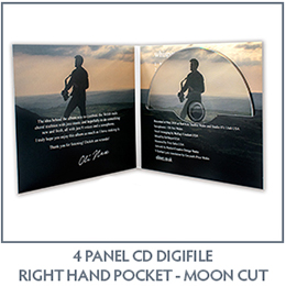 4 Panel CD Digifile Right Hand Pocket Moon Cut 4 Panel CD Digifile Right Hand Pocket Moon Cut