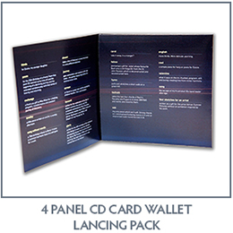 CD Lancing Pack 4 Panel CD Card Wallet CD Lancing Pack 4 Panel CD Card Wallet