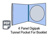 4 Panel CD Digipak 1 Disc with Tunnel Pocket