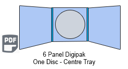 6 Panel CD Digipak Centre Tray