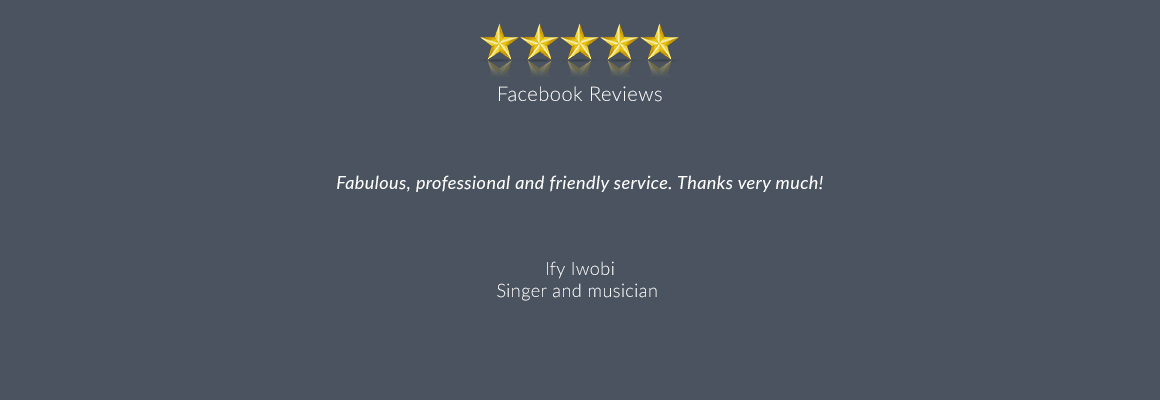 Fabulous, professional and friendly service. Thanks very much!